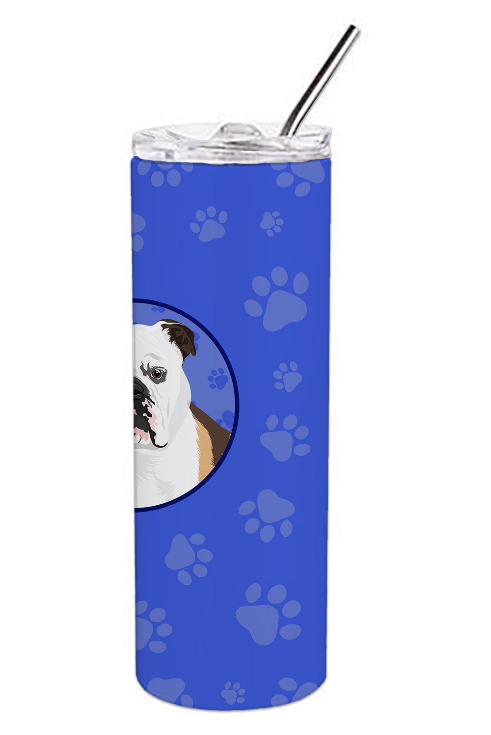 English Bulldog Tricolor #3  Stainless Steel 20 oz Skinny Tumbler - the-store.com
