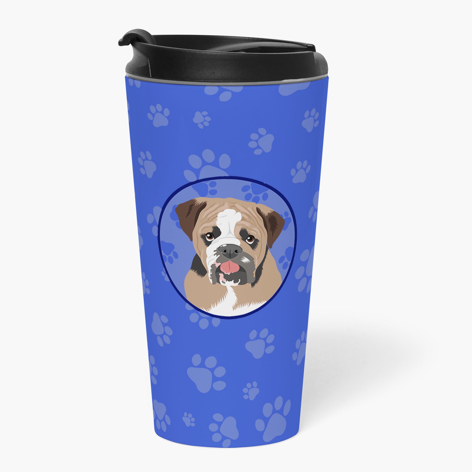 English Bulldog Tricolor #4  Stainless Steel 16 oz  Tumbler - the-store.com