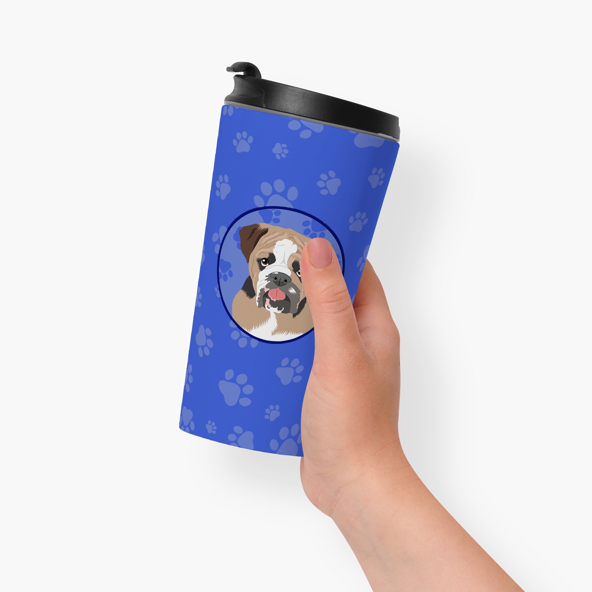 English Bulldog Tricolor #4  Stainless Steel 16 oz  Tumbler - the-store.com