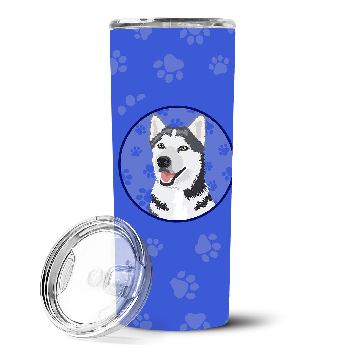 Siberian Husky Silver and White #1  Stainless Steel 20 oz Skinny Tumbler - the-store.com