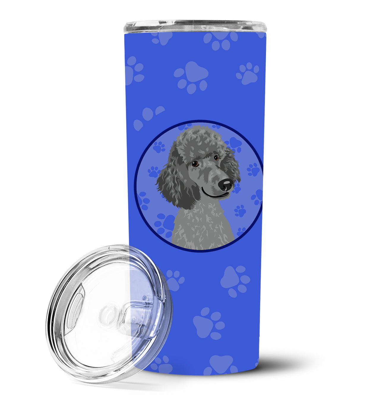 Poodle Standard Gray  Stainless Steel 20 oz Skinny Tumbler - the-store.com