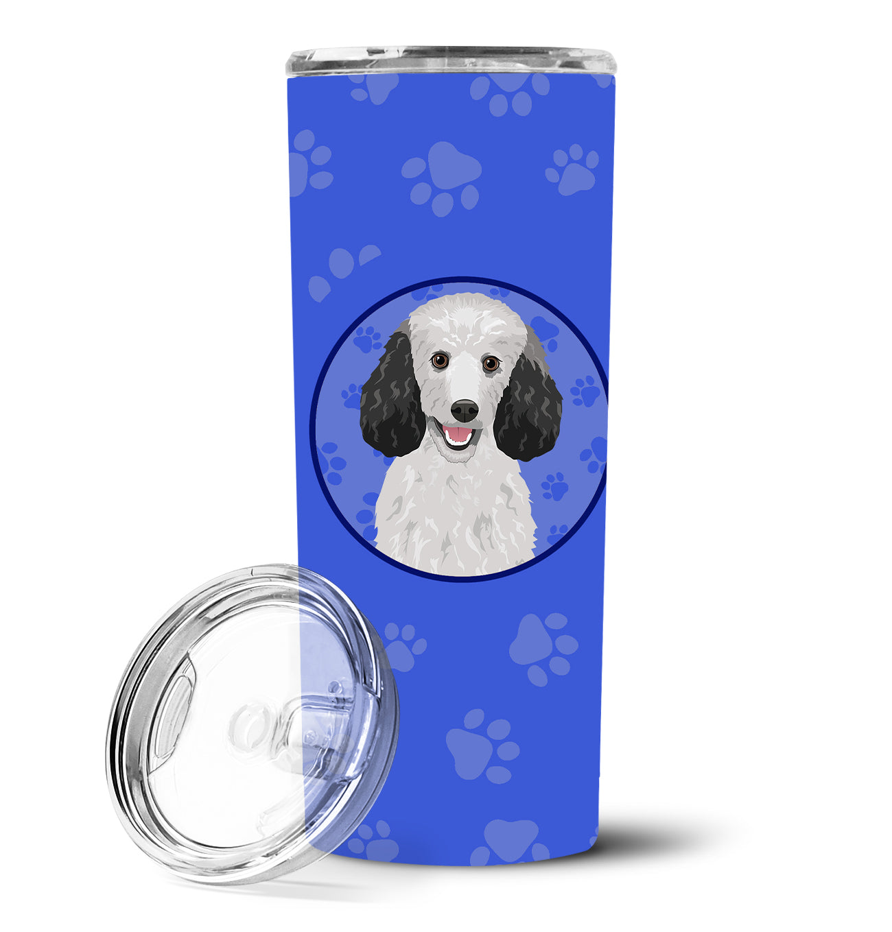 Poodle Standard Silver  Stainless Steel 20 oz Skinny Tumbler - the-store.com