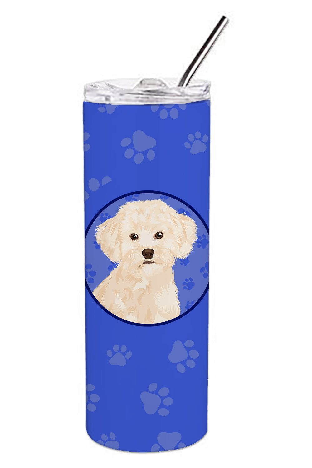 Buy this Poodle Toy Cream  Stainless Steel 20 oz Skinny Tumbler