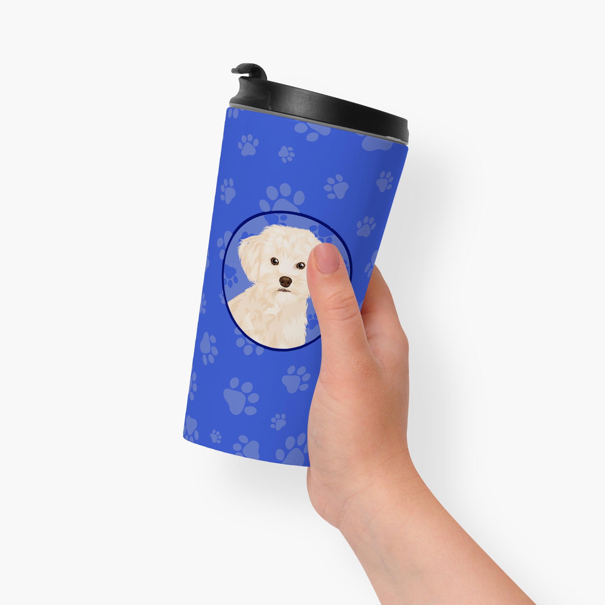 Poodle Toy Cream  Stainless Steel 16 oz  Tumbler - the-store.com