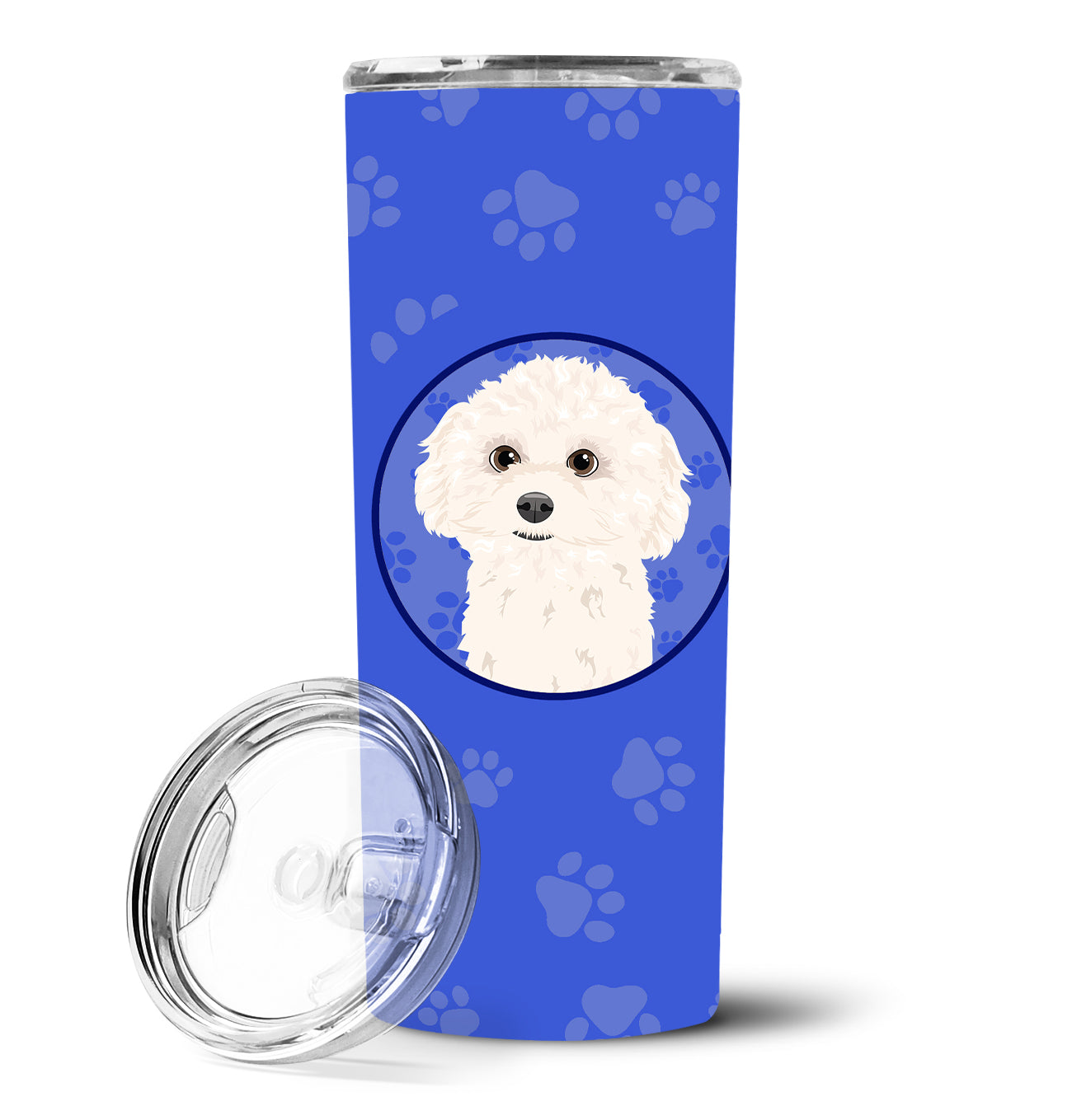 Poodle Toy White  Stainless Steel 20 oz Skinny Tumbler - the-store.com