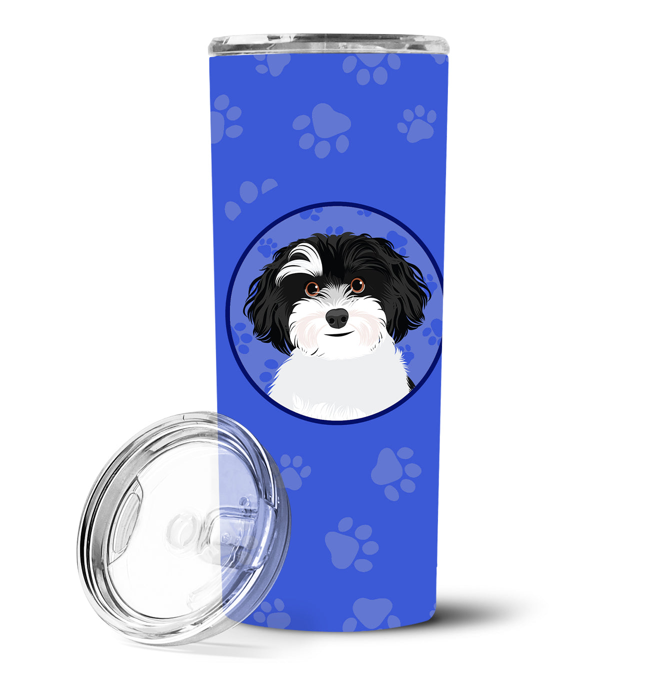 Shih-Tzu Black and White #1  Stainless Steel 20 oz Skinny Tumbler - the-store.com