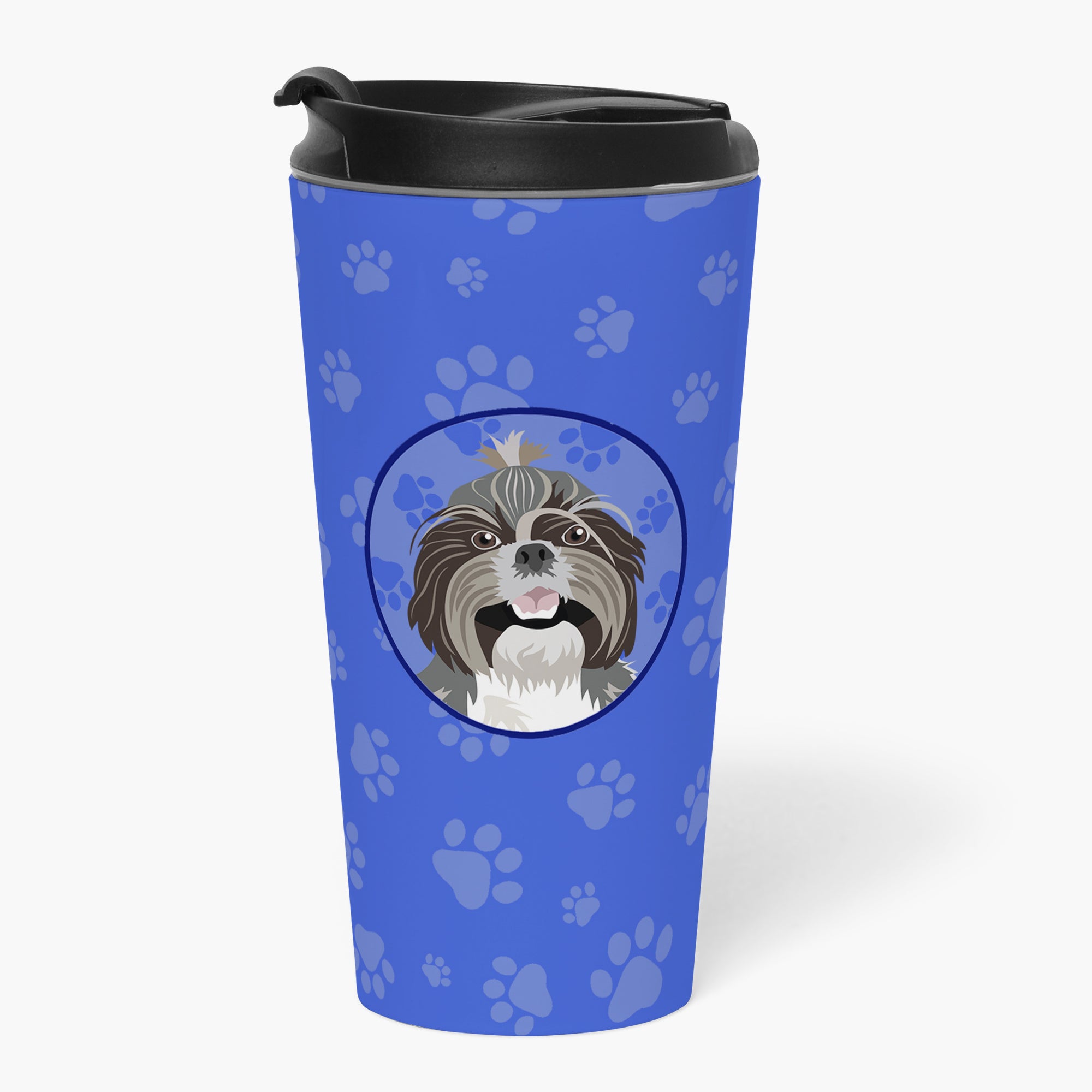 Shih-Tzu Silver and White #2  Stainless Steel 16 oz  Tumbler - the-store.com