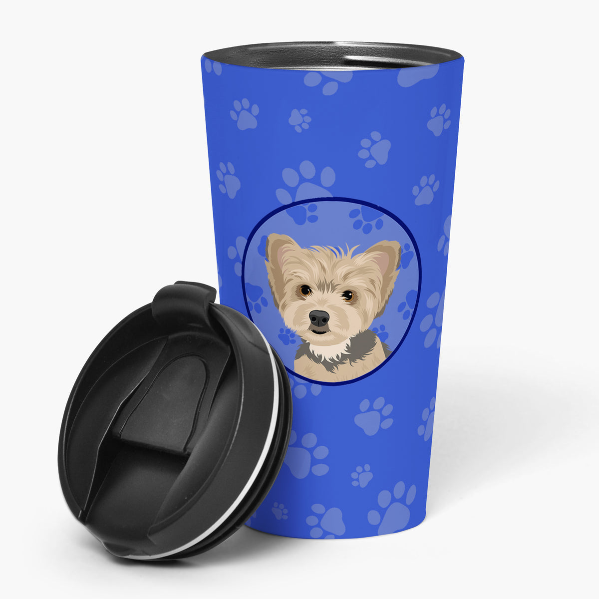 Buy this Yorkie Blue and Tan Puppy  Stainless Steel 16 oz  Tumbler