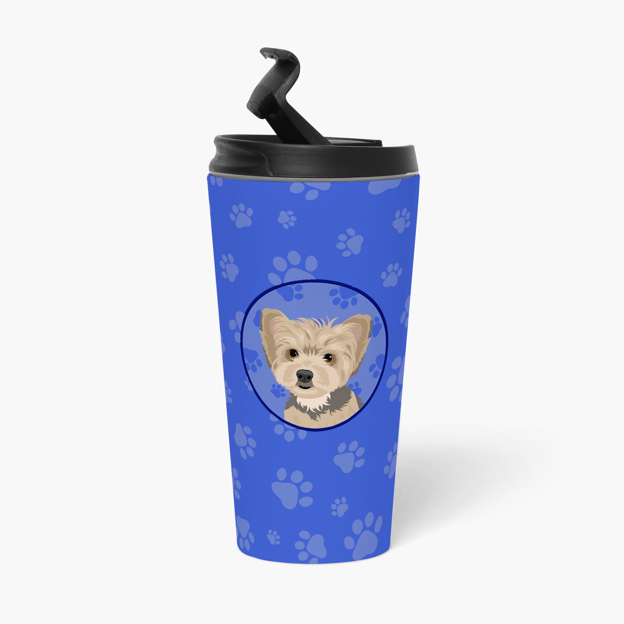 Yorkie Blue and Tan Puppy  Stainless Steel 16 oz  Tumbler - the-store.com