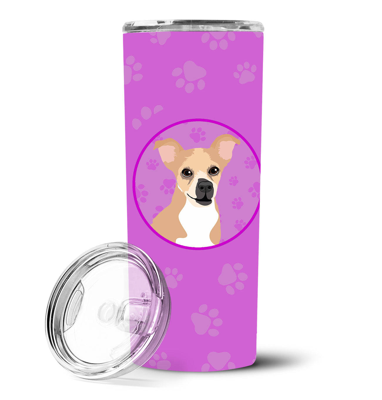 Chihuahua Gold and White Stainless Steel 20 oz Skinny Tumbler - the-store.com