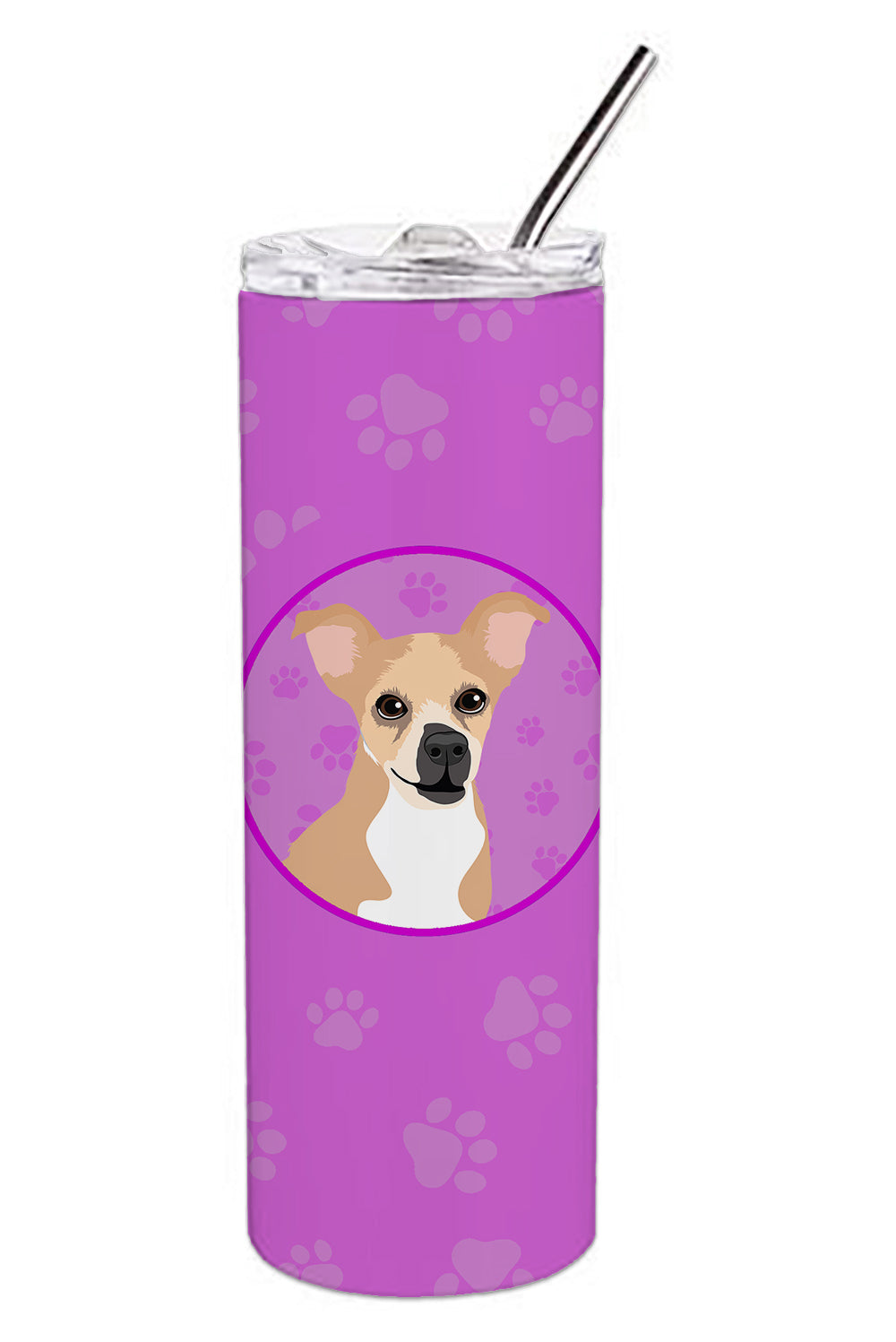 Buy this Chihuahua Gold and White Stainless Steel 20 oz Skinny Tumbler