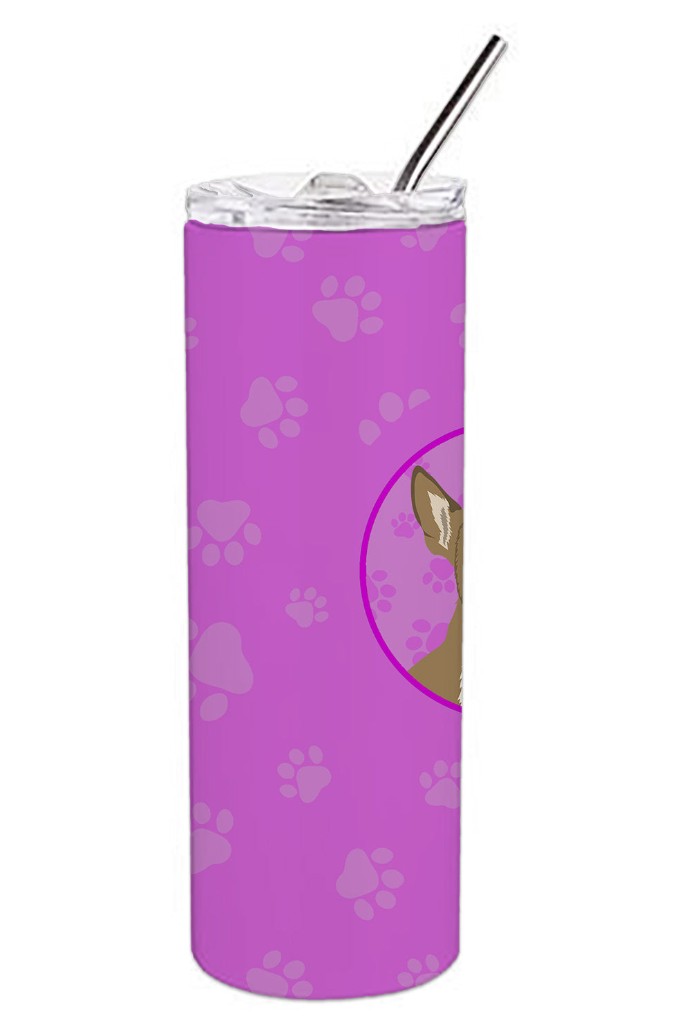 Chihuahua Silver and Tan Stainless Steel 20 oz Skinny Tumbler - the-store.com