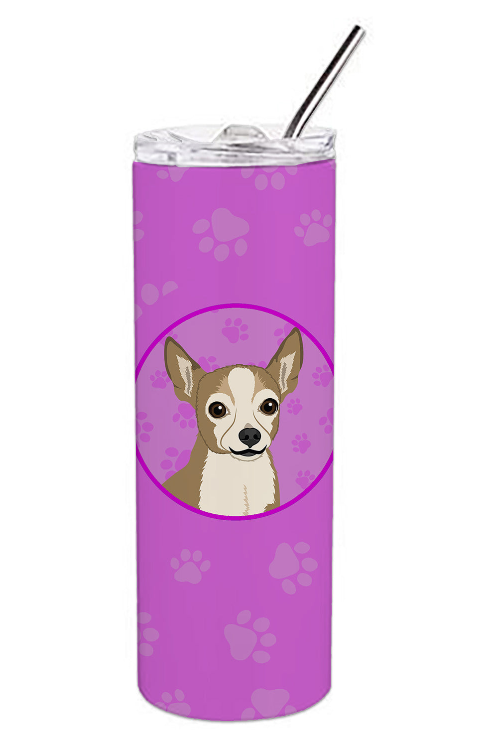 Buy this Chihuahua Silver and Tan Stainless Steel 20 oz Skinny Tumbler