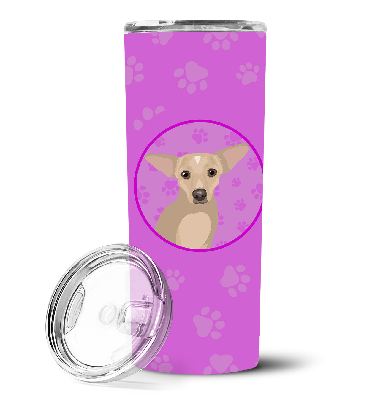 Chihuahua Silver Stainless Steel 20 oz Skinny Tumbler - the-store.com