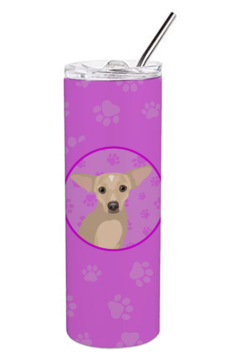 Caroline's Treasures Chihuahua Silver Stainless Steel 20 oz Skinny Tumbler