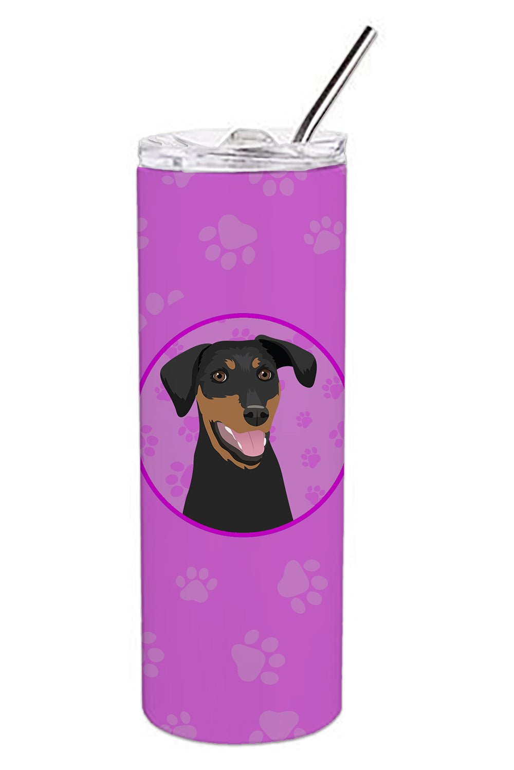 Buy this Doberman Pinscher Black and Rust Natural Ears #1 Stainless Steel 20 oz Skinny Tumbler