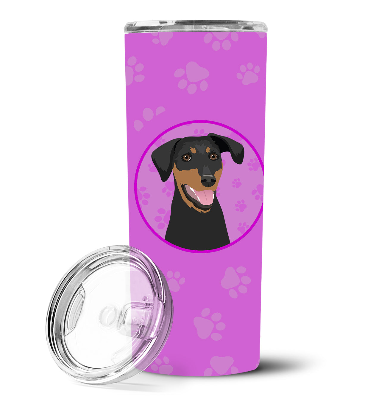 Doberman Pinscher Black and Rust Natural Ears #1 Stainless Steel 20 oz Skinny Tumbler - the-store.com