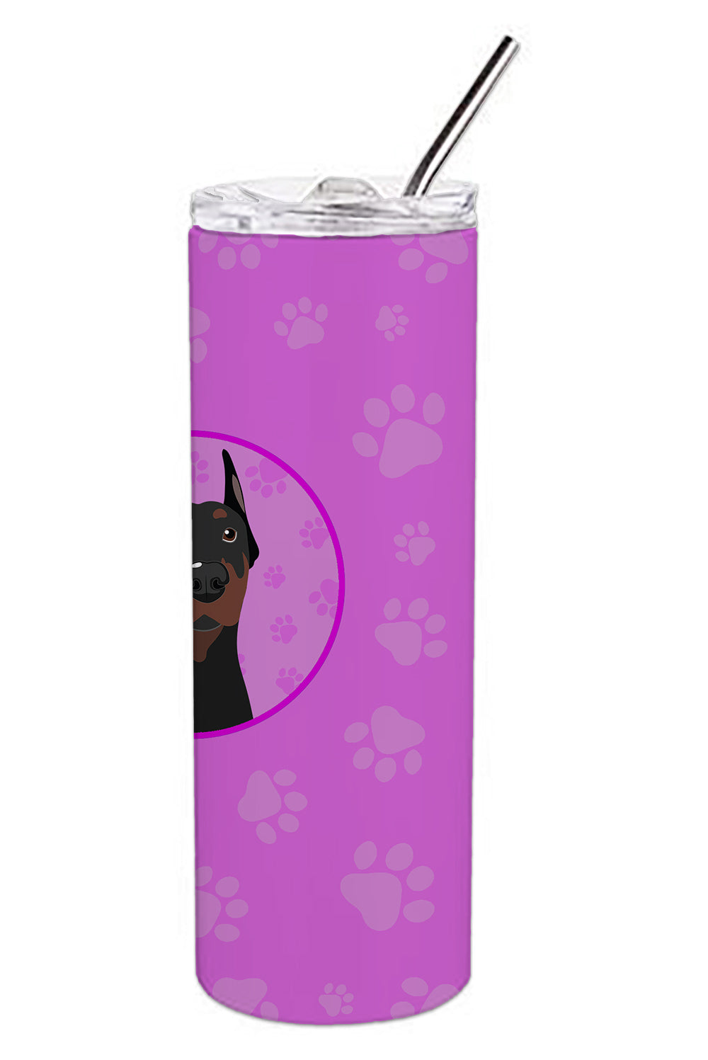 Doberman Pinscher Black Cropped Ears Stainless Steel 20 oz Skinny Tumbler - the-store.com