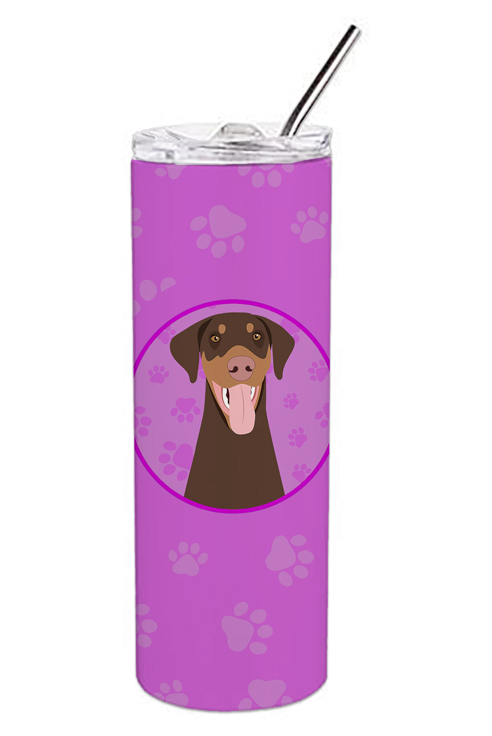 Buy this Doberman Pinscher Red and Rust Natural Ears #1 Stainless Steel 20 oz Skinny Tumbler