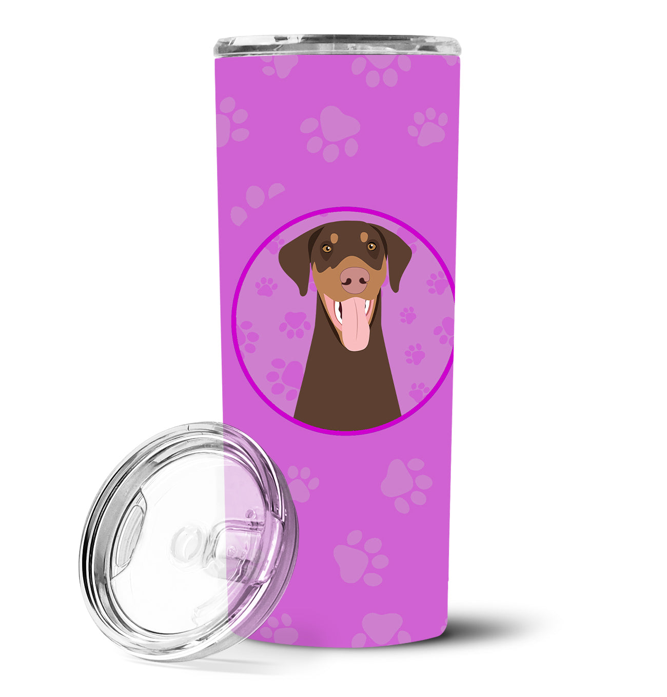 Doberman Pinscher Red and Rust Natural Ears #1 Stainless Steel 20 oz Skinny Tumbler - the-store.com