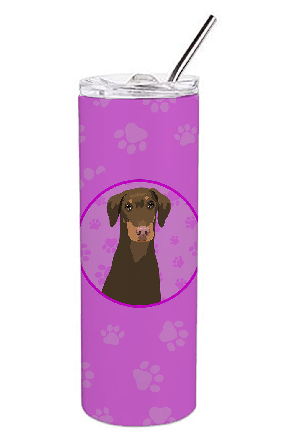 Buy this Doberman Pinscher Red and Rust Natural Ears #2 Stainless Steel 20 oz Skinny Tumbler