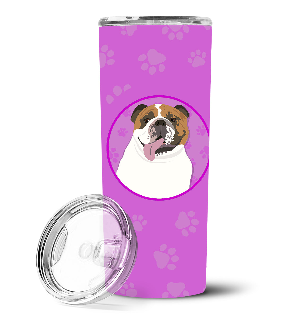 English Bulldog Tricolor #1 Stainless Steel 20 oz Skinny Tumbler - the-store.com