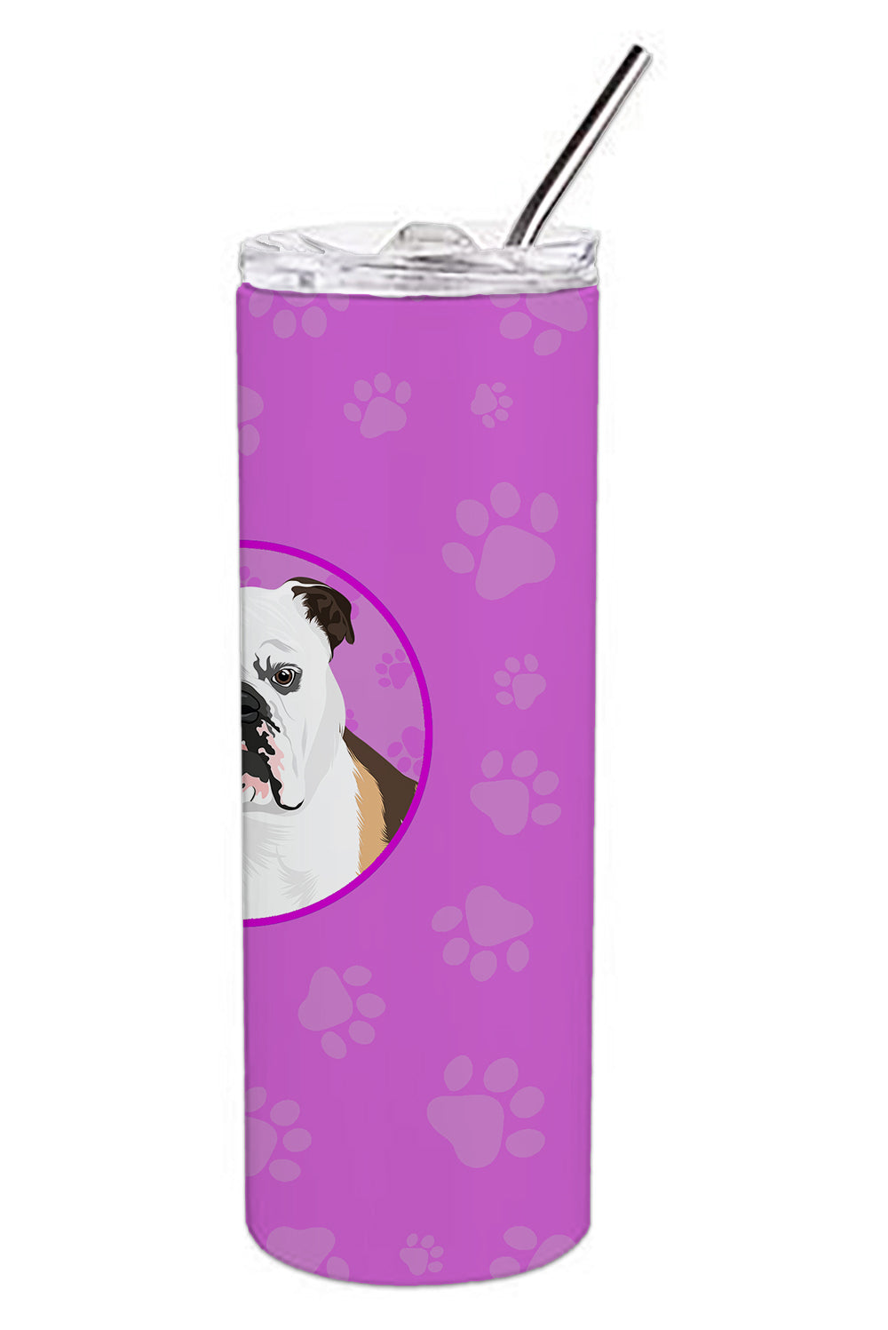 English Bulldog Tricolor #3 Stainless Steel 20 oz Skinny Tumbler - the-store.com