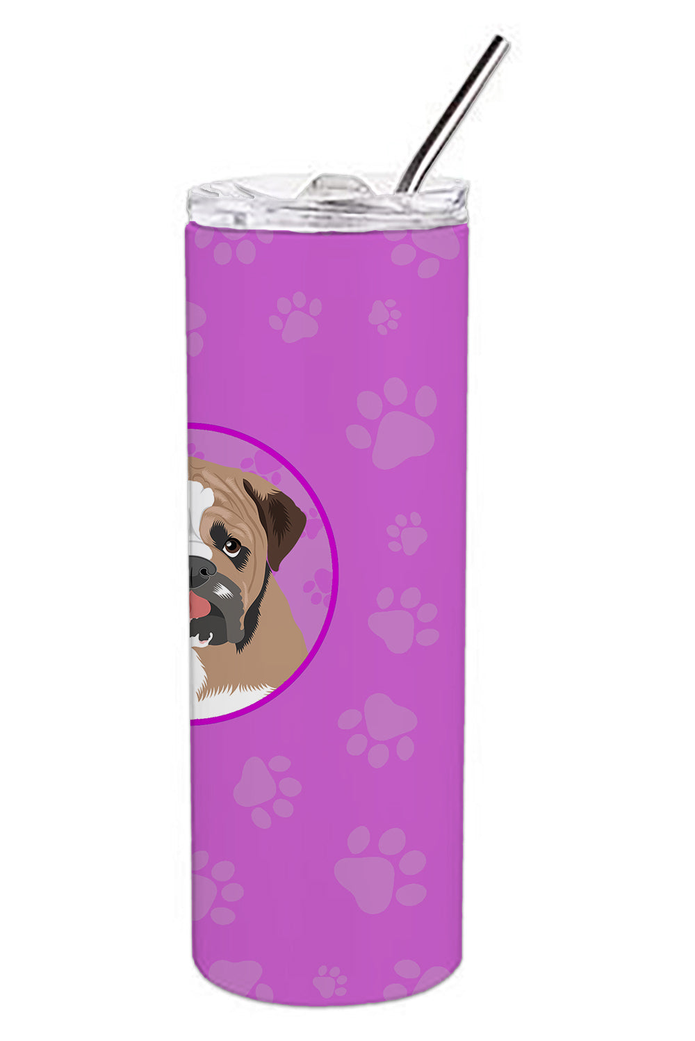 English Bulldog Tricolor #4 Stainless Steel 20 oz Skinny Tumbler - the-store.com