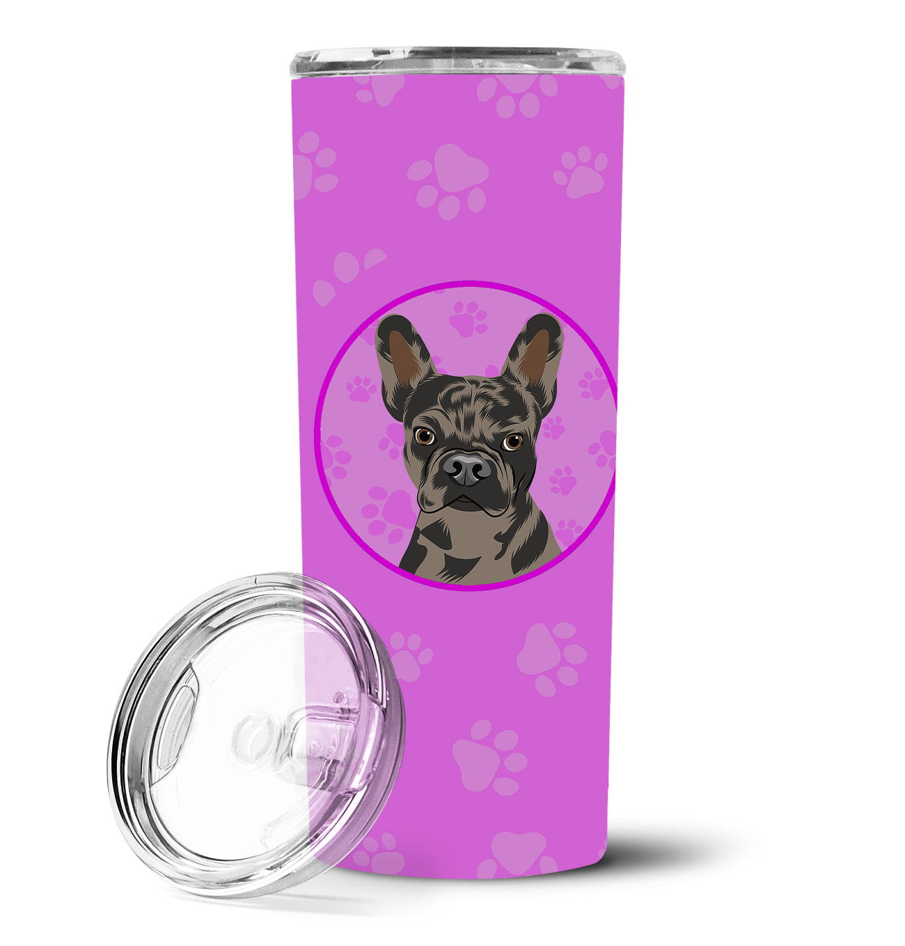 French Bulldog Chocolate Stainless Steel 20 oz Skinny Tumbler - the-store.com