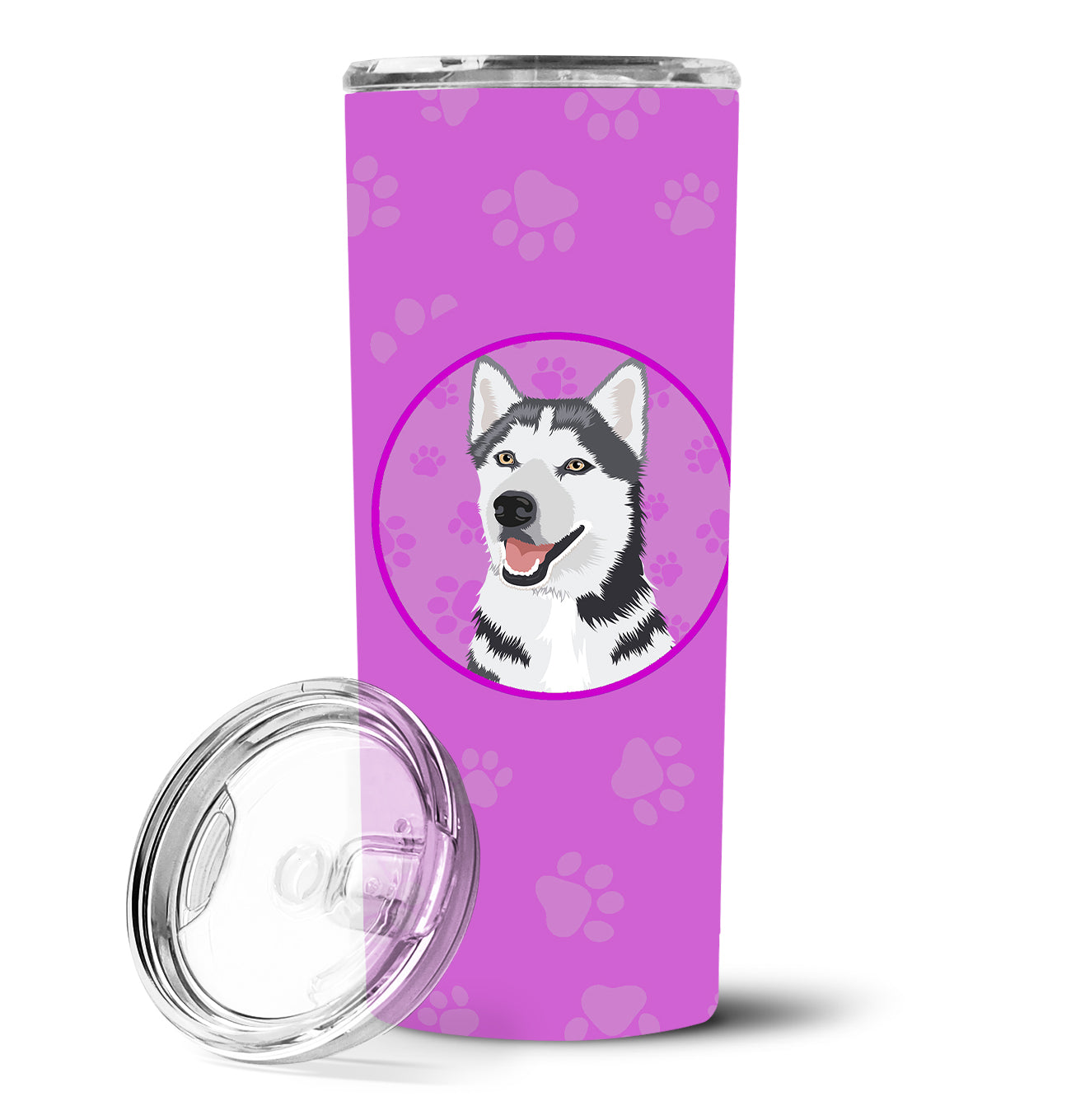 Siberian Husky Silver and White #1 Stainless Steel 20 oz Skinny Tumbler - the-store.com