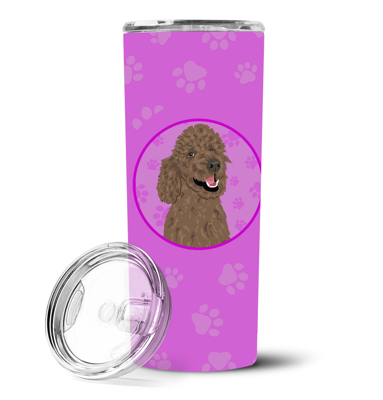 Poodle Standard Brown Stainless Steel 20 oz Skinny Tumbler - the-store.com
