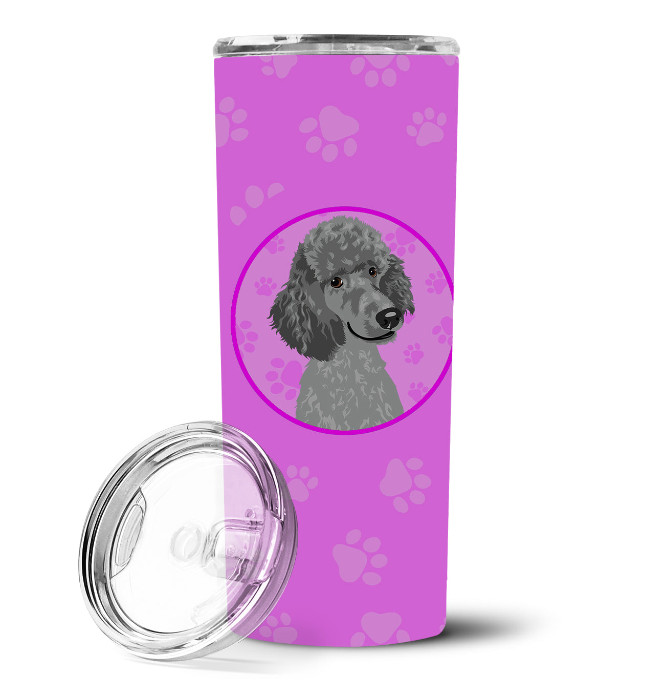 Poodle Standard Gray Stainless Steel 20 oz Skinny Tumbler - the-store.com