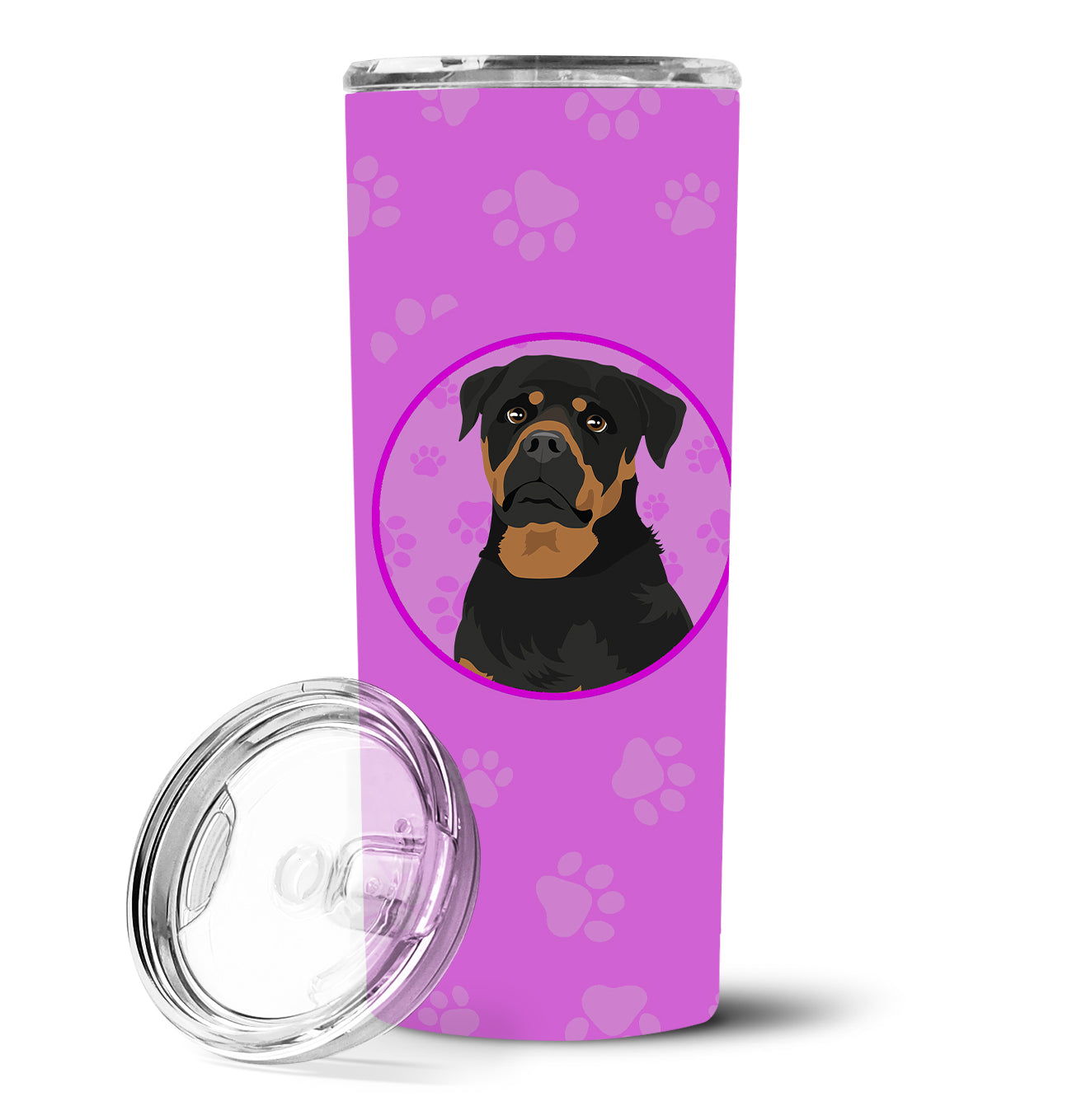 Rottweiler Black and Mahogany Stainless Steel 20 oz Skinny Tumbler - the-store.com