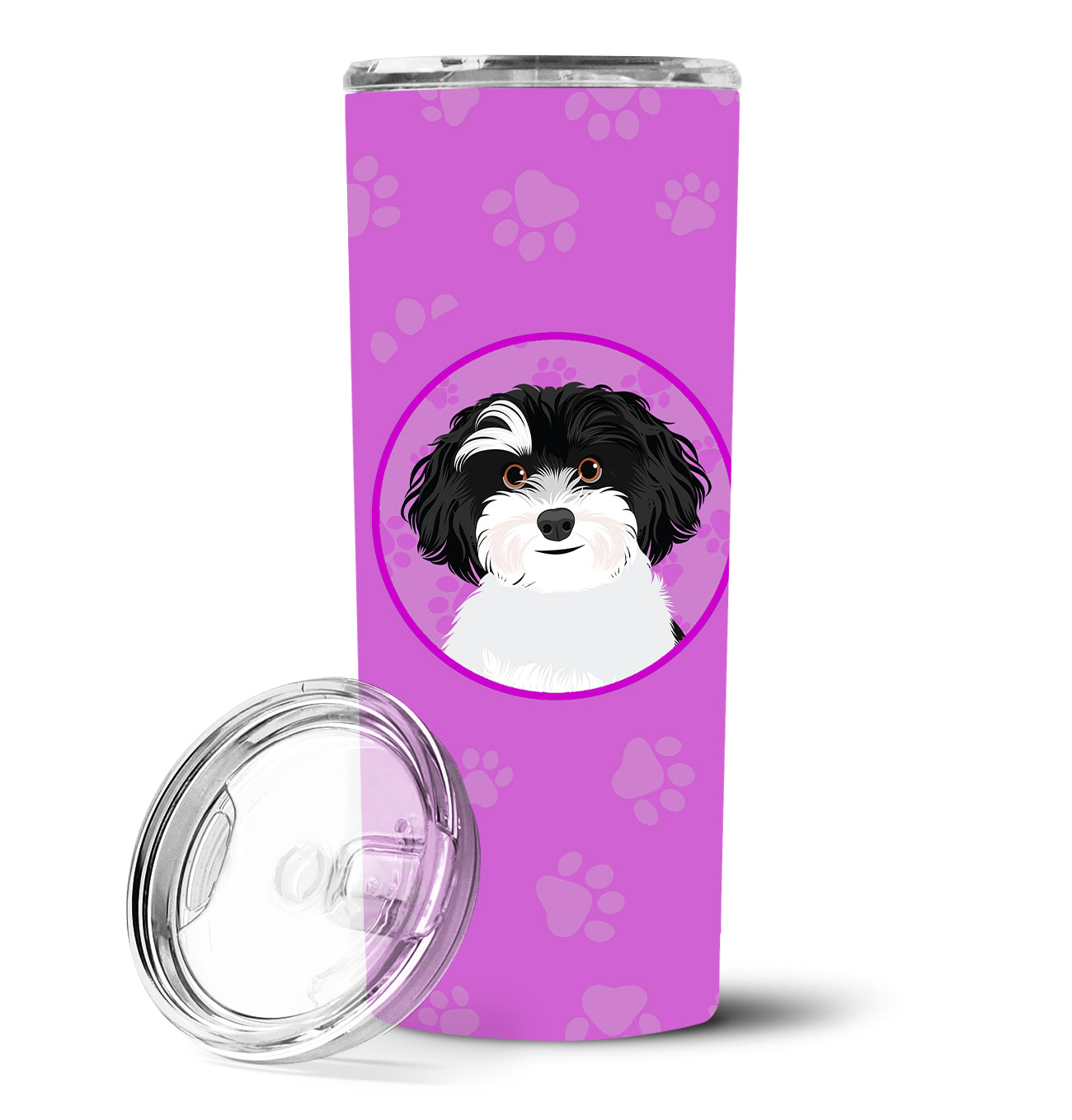 Shih-Tzu Black and White #1 Stainless Steel 20 oz Skinny Tumbler - the-store.com