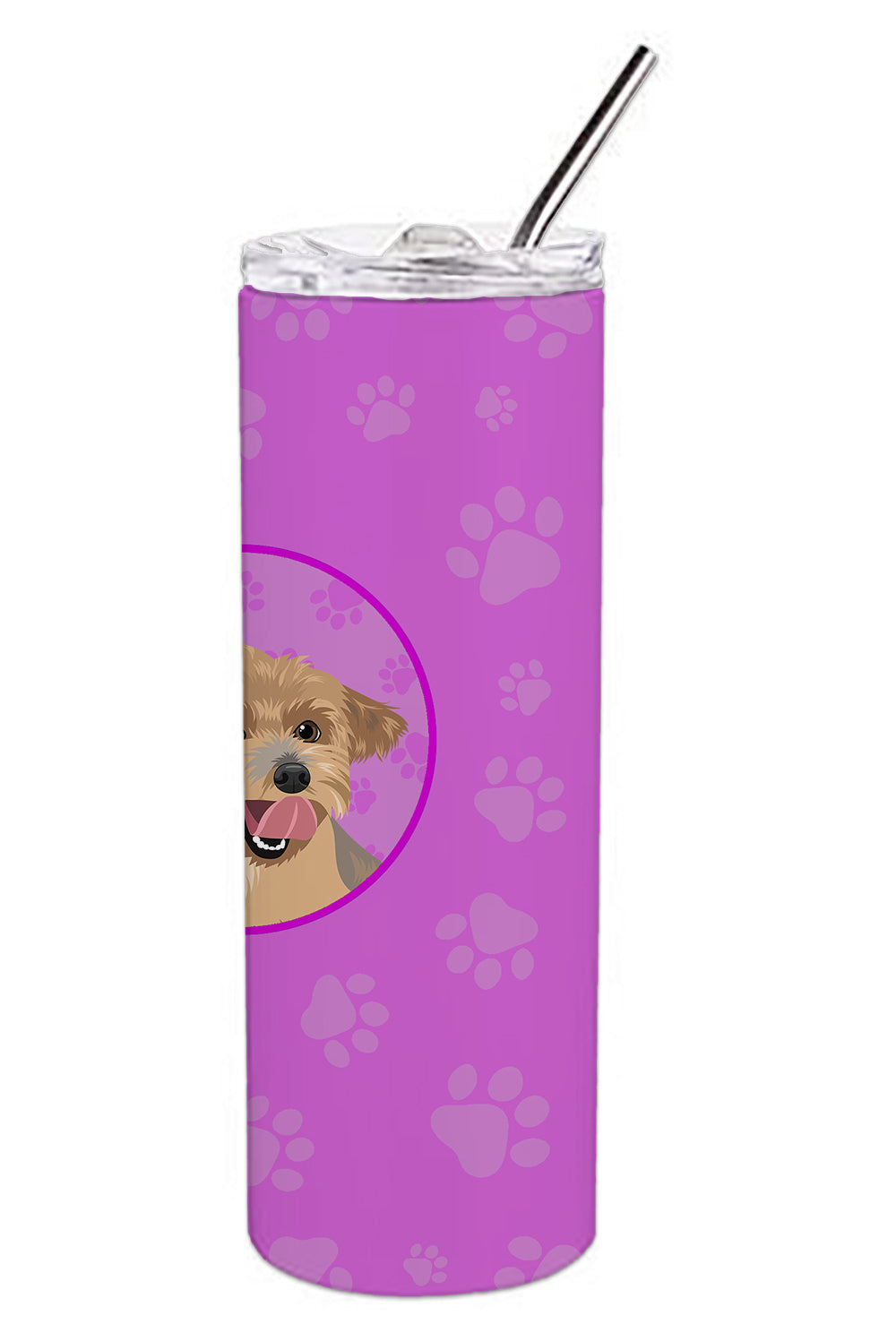 Yorkie Blue and Gold Stainless Steel 20 oz Skinny Tumbler - the-store.com