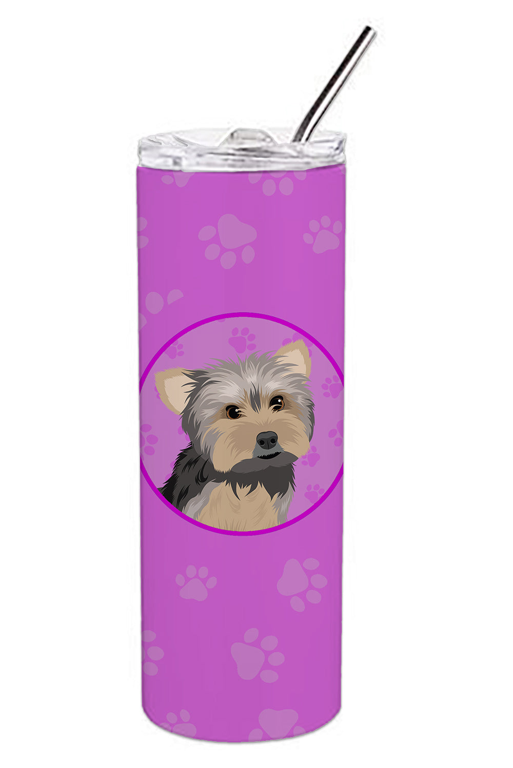 Buy this Yorkie Blue and Tan #2 Stainless Steel 20 oz Skinny Tumbler