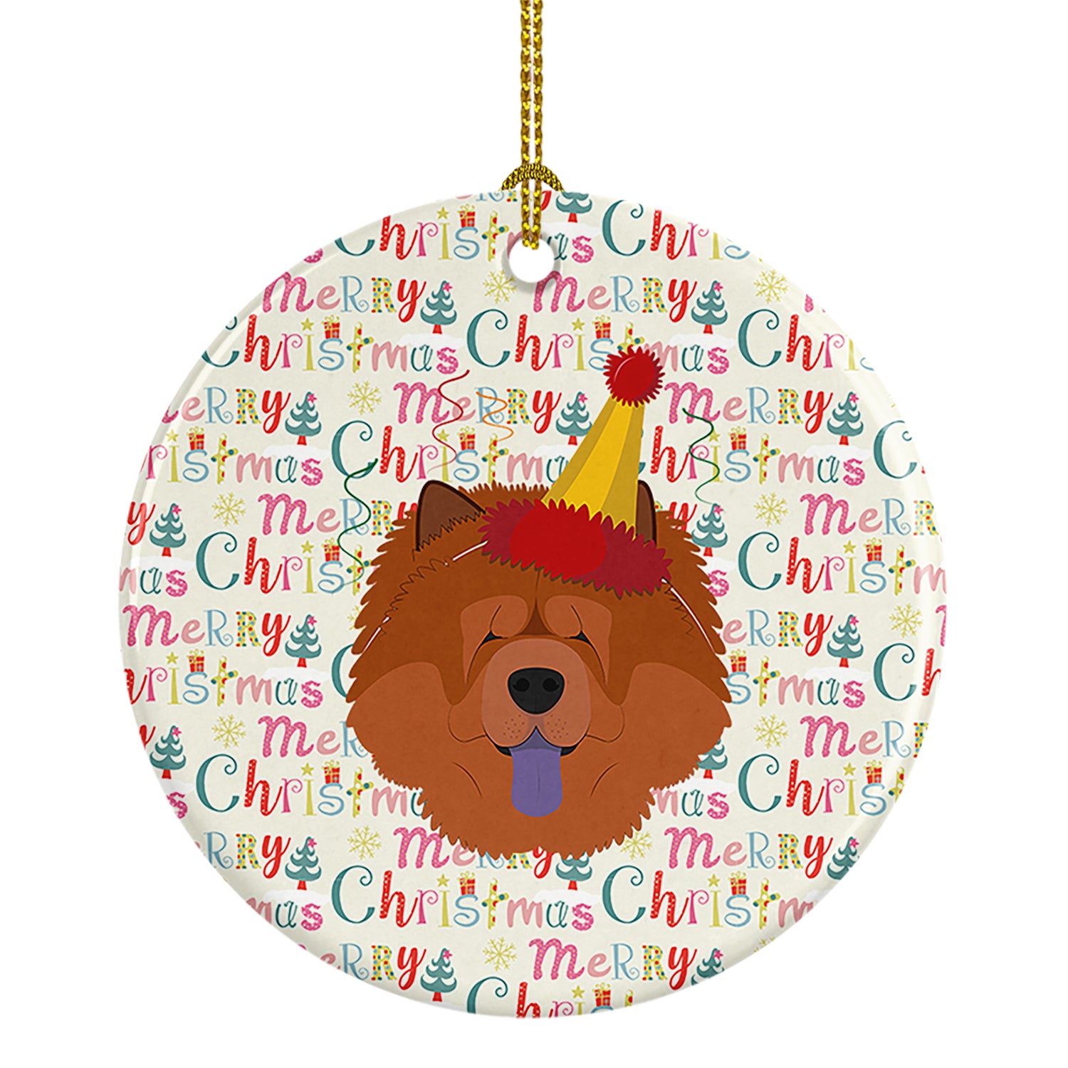 Buy this Chow Chow Merry Christmas Ceramic Ornament