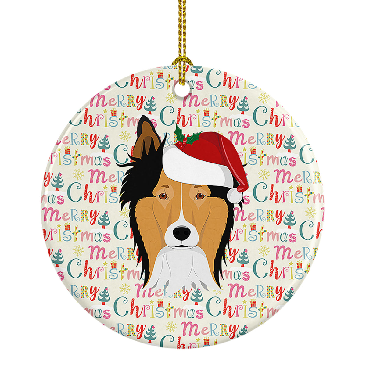 Buy this Collie Merry Christmas Ceramic Ornament