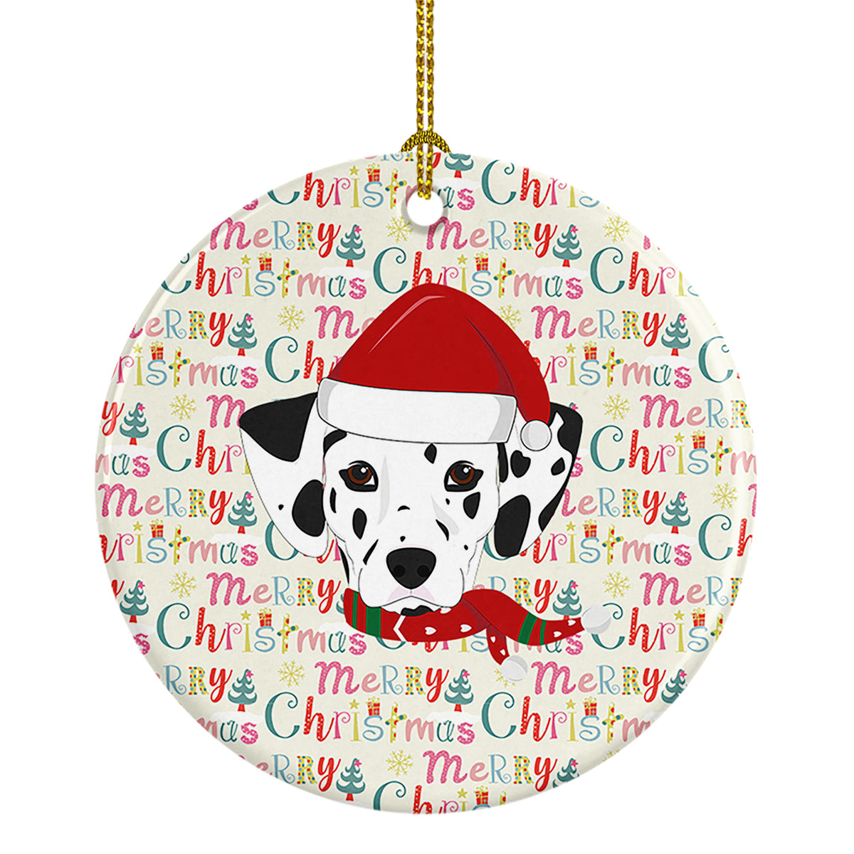 Buy this Dalmatian Merry Christmas Ceramic Ornament
