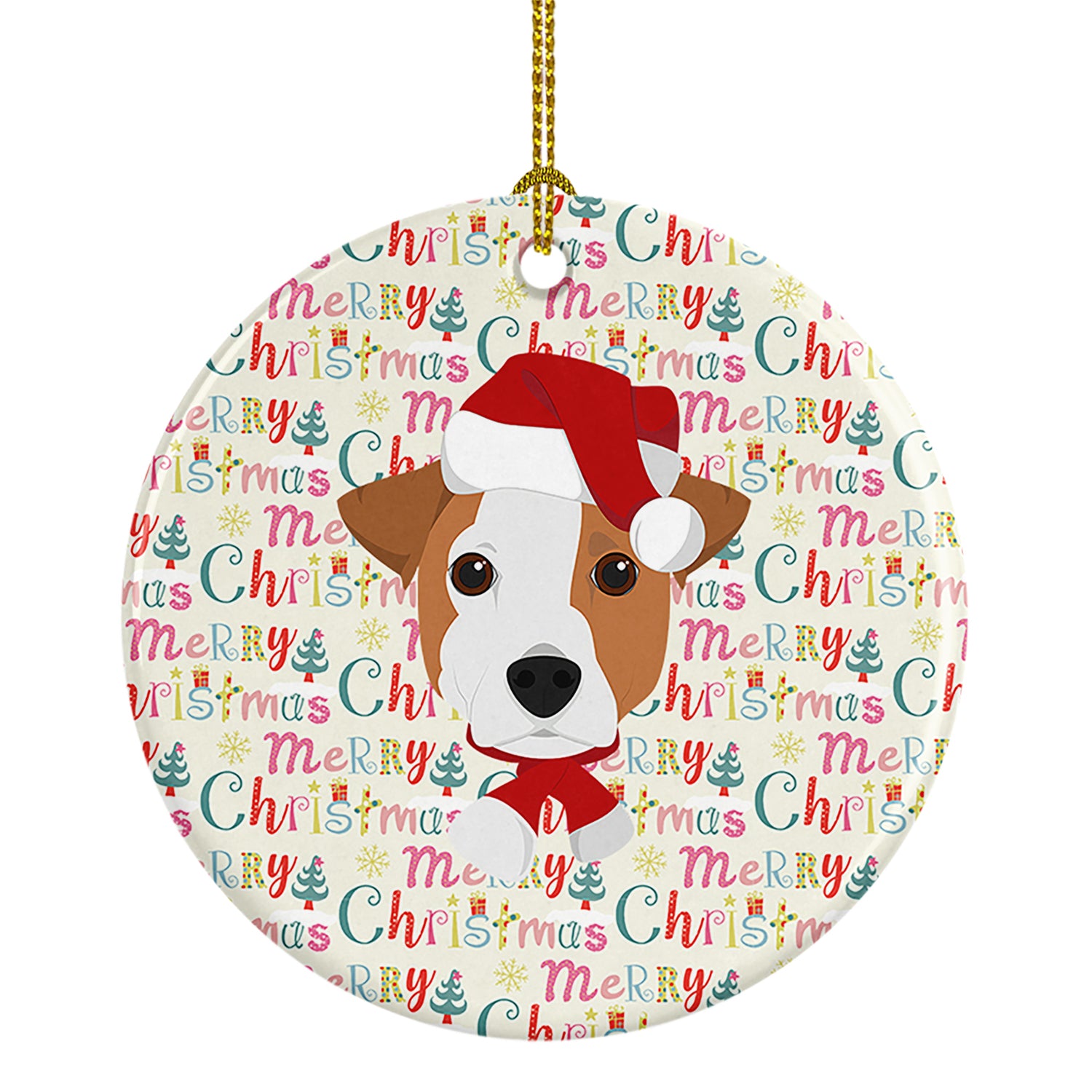 Buy this Jack Russell Terrier Merry Christmas Ceramic Ornament