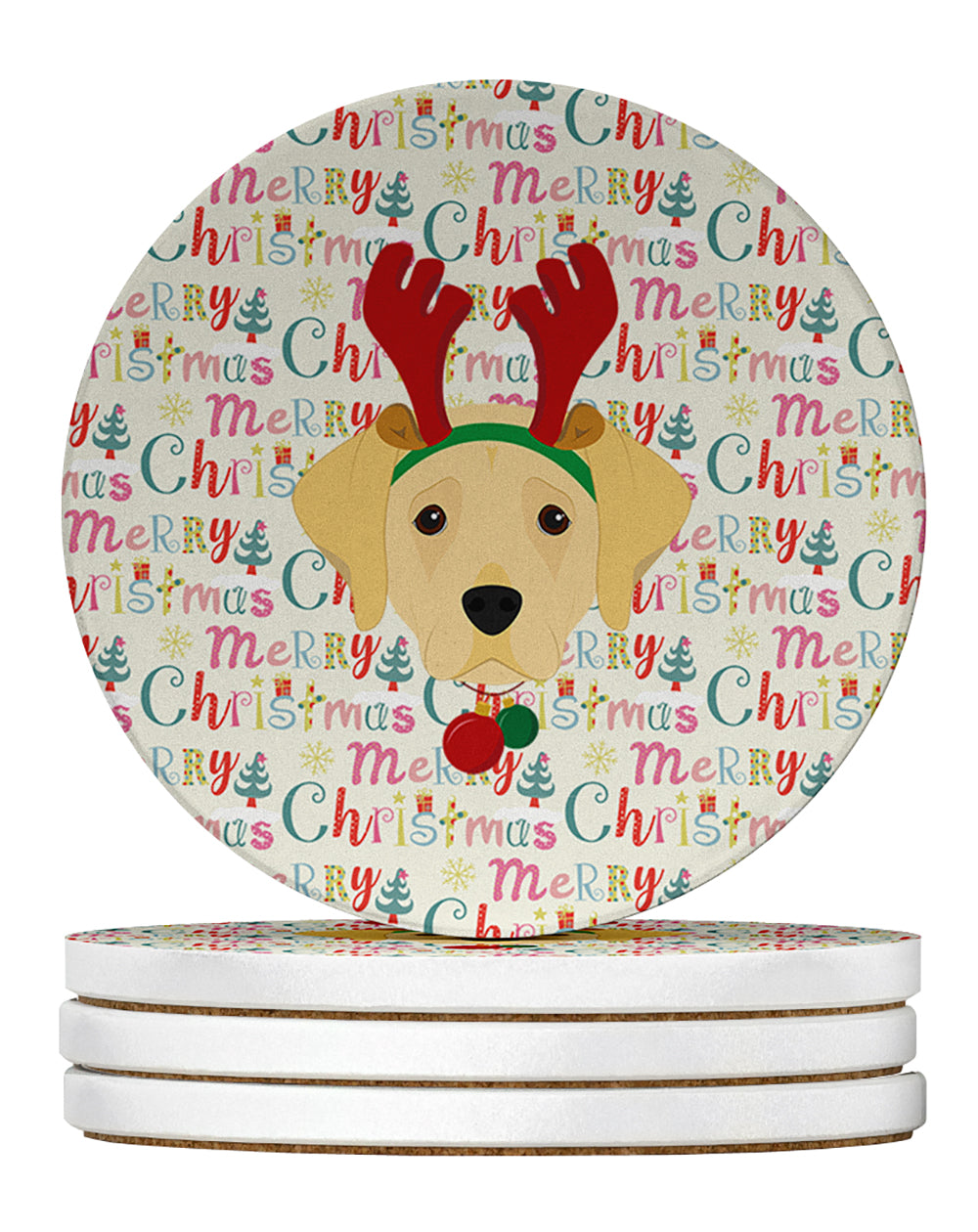 Buy this Labrador Retriever Merry Christmas Large Sandstone Coasters Pack of 4