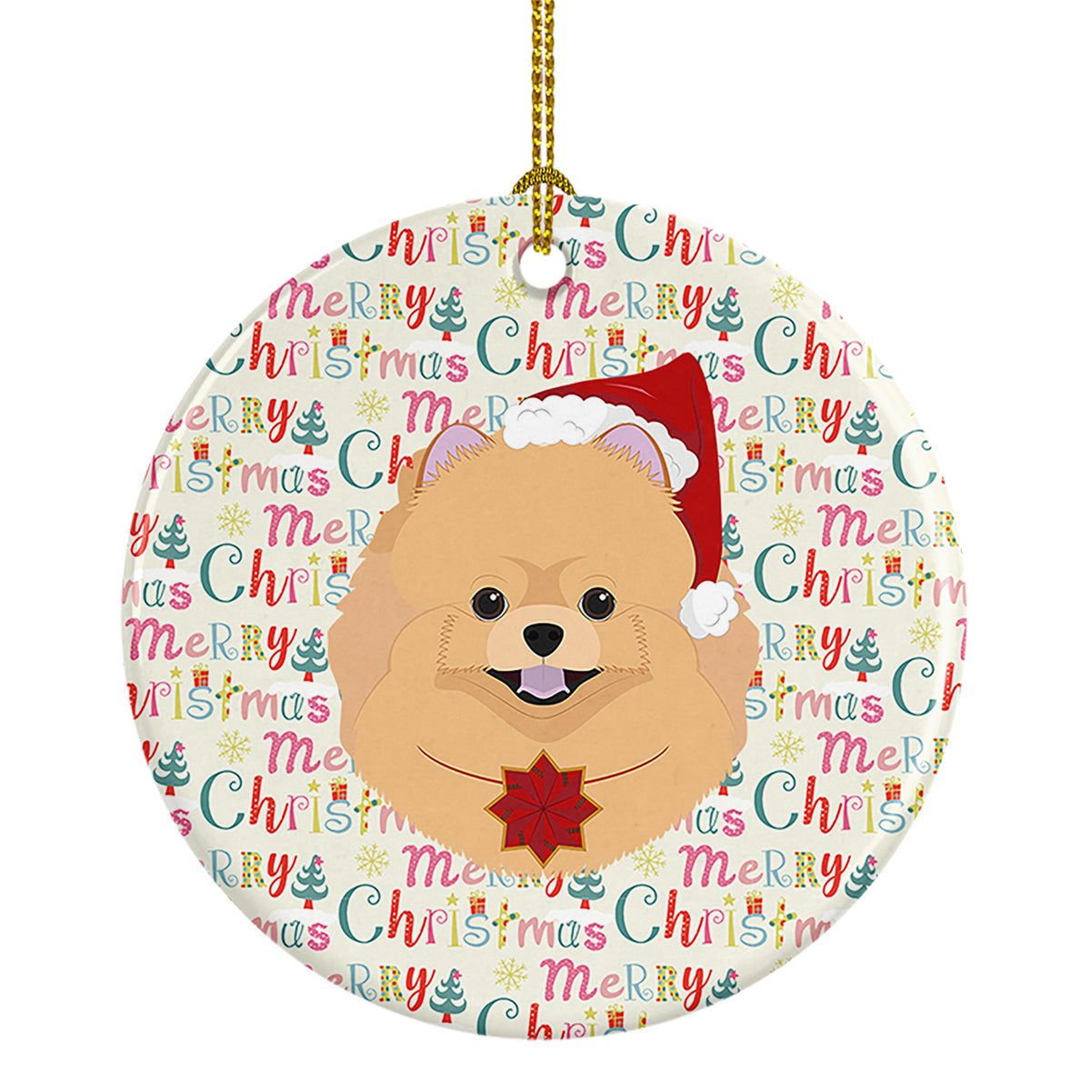 Buy this Pomeranian Merry Christmas Ceramic Ornament