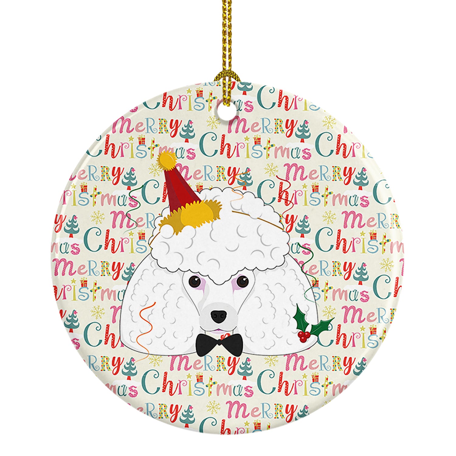 Buy this Poodle Merry Christmas Ceramic Ornament