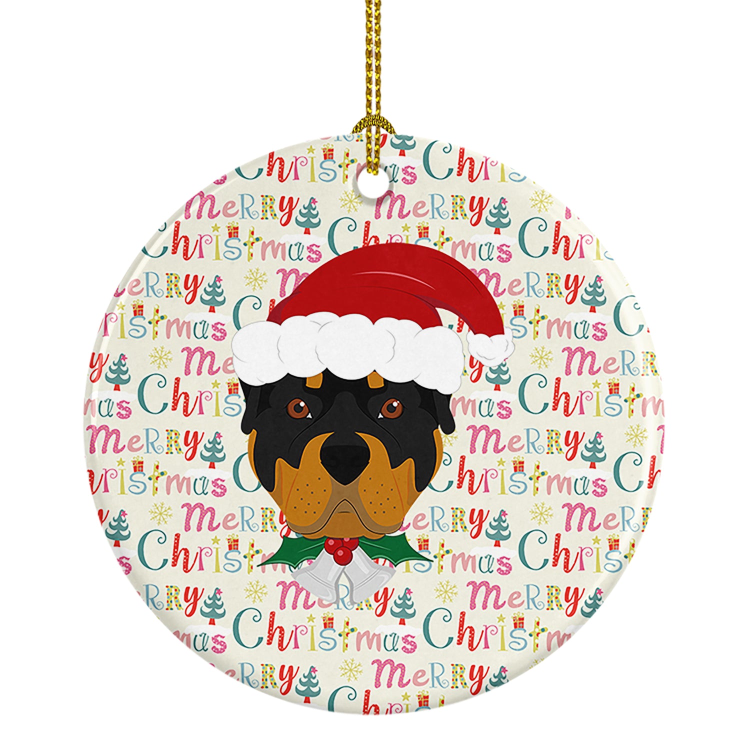 Buy this Rottweiler Merry Christmas Ceramic Ornament