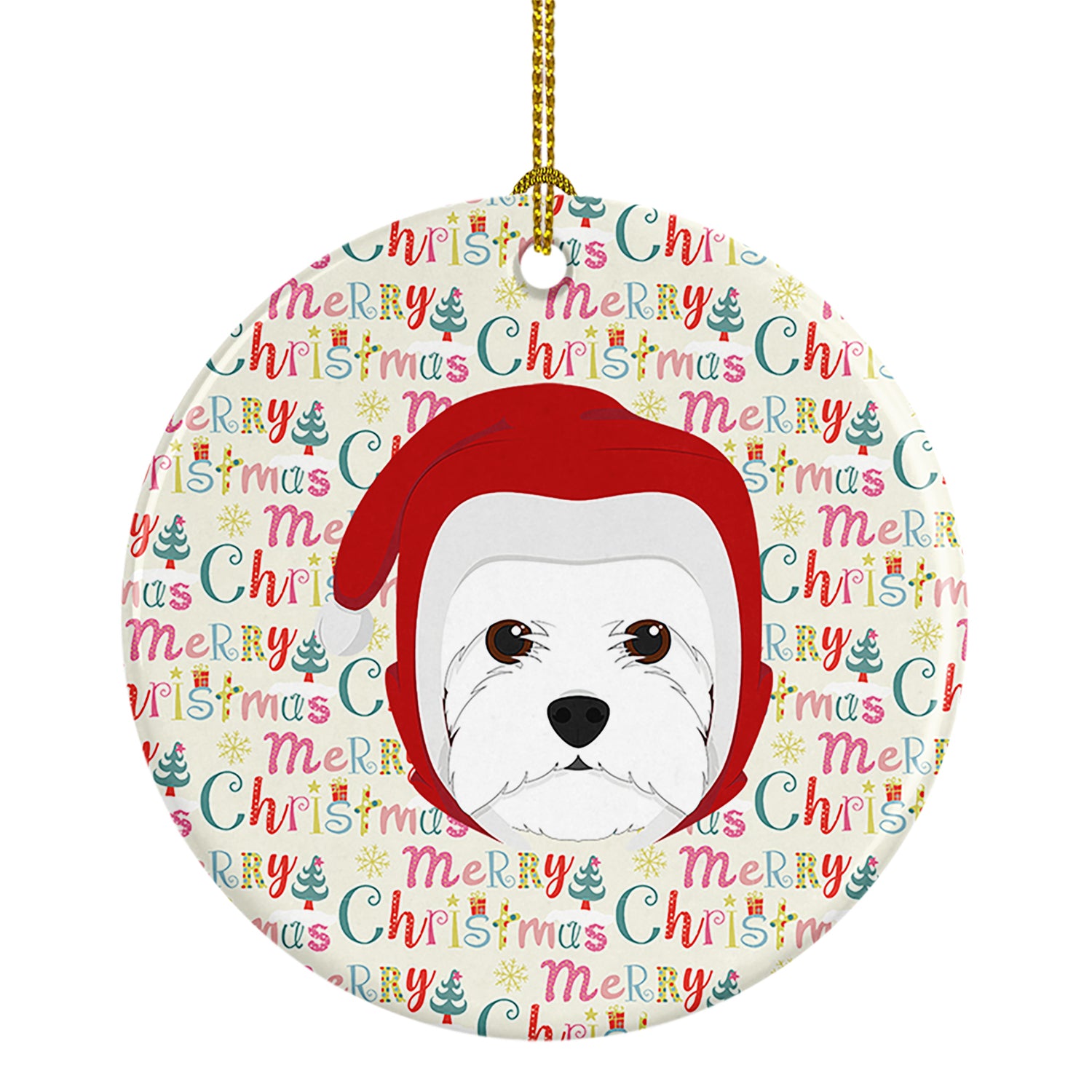 Buy this Westie Merry Christmas Ceramic Ornament