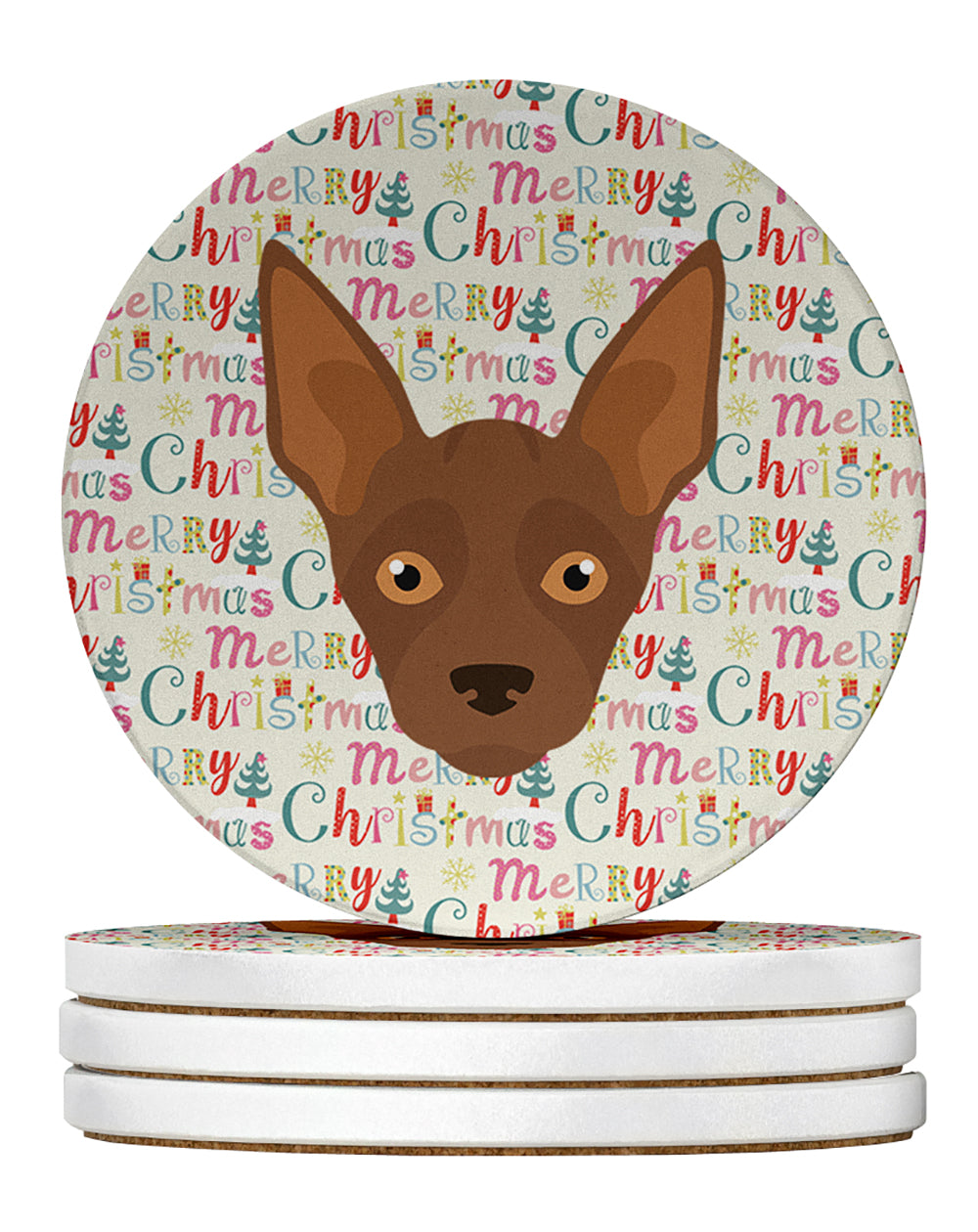 Buy this Abyssinian Sand Terrier Merry Christmas Large Sandstone Coasters Pack of 4