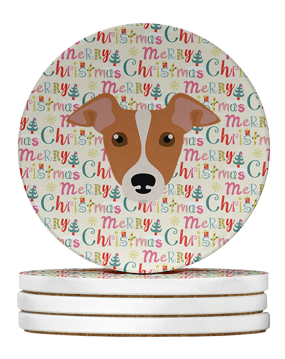 Buy this Italian Greyhound Merry Christmas Large Sandstone Coasters Pack of 4