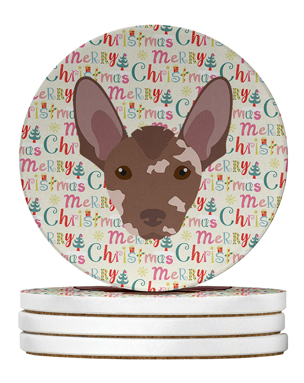 Buy this Mexican Hairless Dog Merry Christmas Large Sandstone Coasters Pack of 4