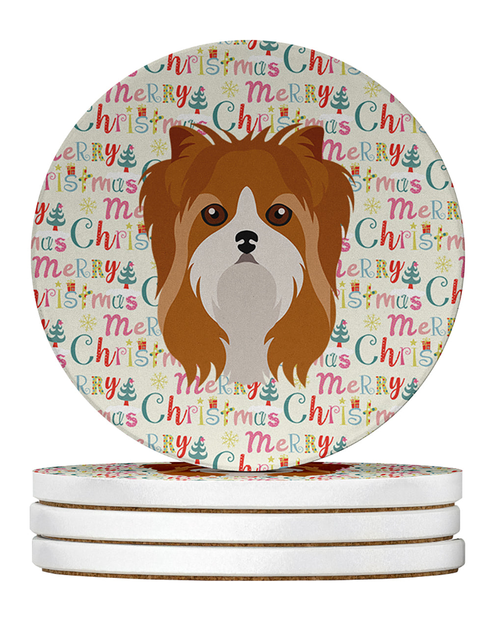 Buy this Yorkshire Terrier Merry Christmas Large Sandstone Coasters Pack of 4