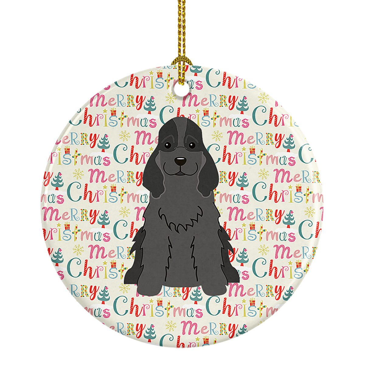 Buy this Merry Christmas Cocker Spaniel Black Ceramic Ornament